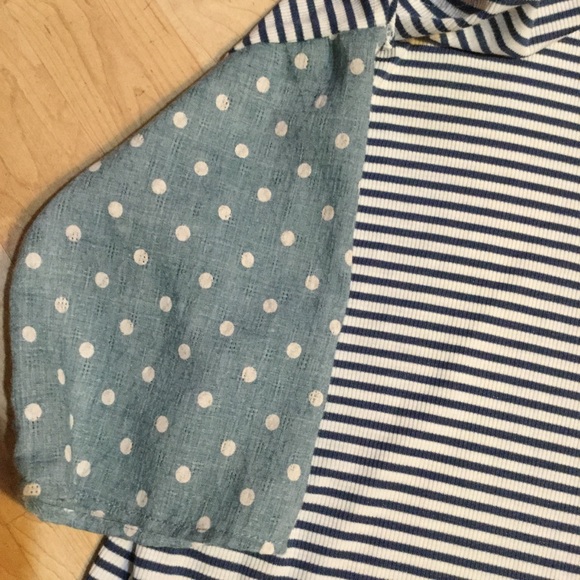 Gills Cold Shoulder Top Striped Blouse 1X - Picture 4 of 5